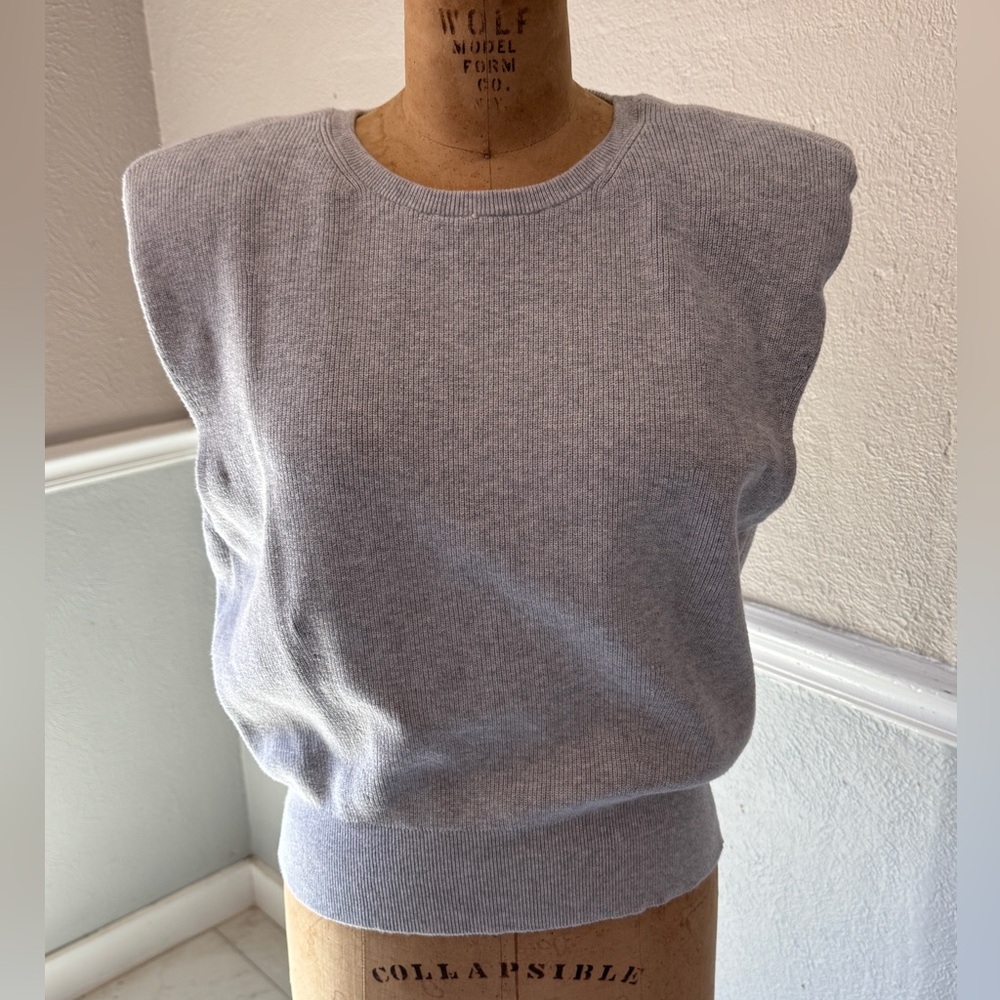 Express Light Gray Knit Top